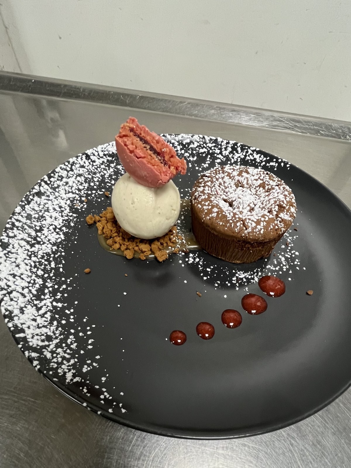 Fondant au chocolat et glace vanille
